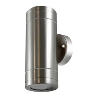 Lampy ogrodowe - Kinkiet inox POLUX OLIMP SG672 2xGU10 prosty satynowy - miniaturka - grafika 1