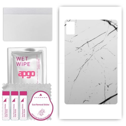 folia naklejka skórka strukturalna na TYŁ do Teclast M50 Pro - Marmur Biały - apgo SKINS