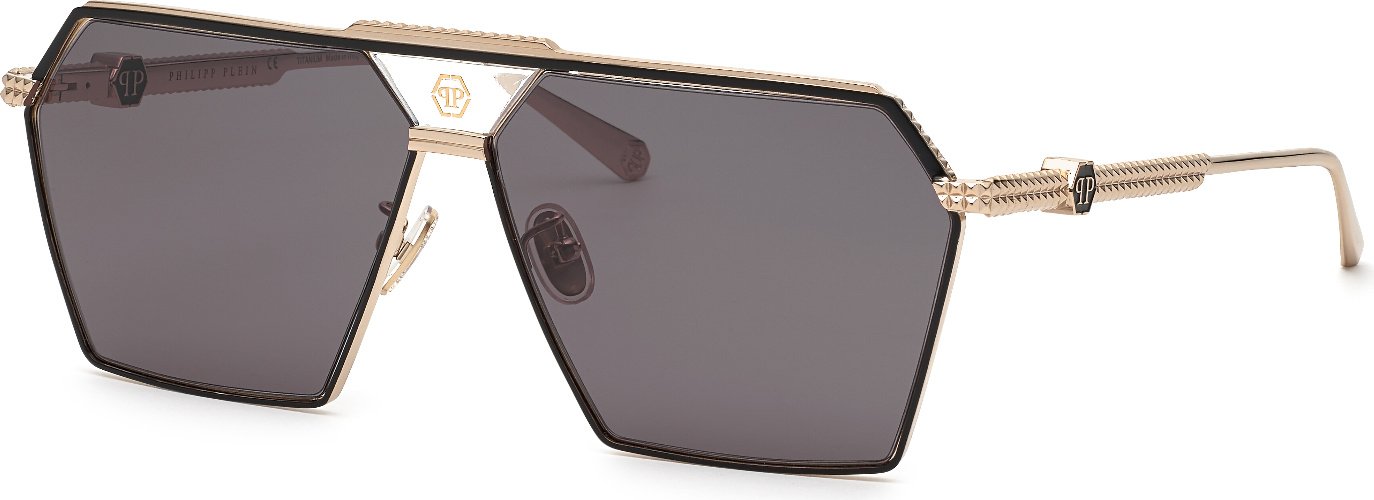 Philipp Plein SPP076M 0301 ORO ROSE' LUC.C/PARTI NERO LUC 66/12/145 Okulary przeciwsłoneczne dla mężczyzn