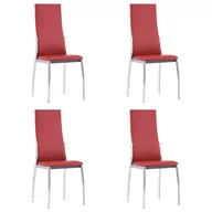 Krzesła - vidaXL Krzesła jadalniane, 4 szt., czerwone, sztuczna skóra - miniaturka - grafika 1