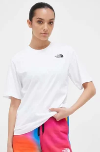The North Face t-shirt bawełniany kolor biały - Koszulki sportowe damskie - miniaturka - grafika 1