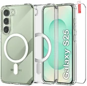 Etui i futerały do telefonów - Etui do Samsung S25 WZMACNIANE do MAGSAFE ANTI SHOCK CLEAR CASE Szkło - miniaturka - grafika 1