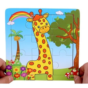 Drewniane Puzzle W Ramce Układanka Edukacyjna Żyrafa - Puzzle - miniaturka - grafika 1