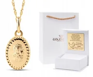Biżuteria dla dzieci - ZŁOTY MEDALIK ŁAŃCUSZEK CHRZEST KOMUNIA ŚWIĘTA 333 - miniaturka - grafika 1