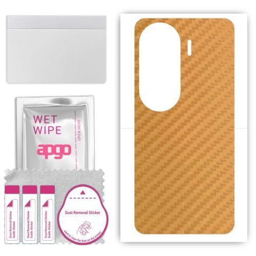 folia naklejka skórka strukturalna na TYŁ do Huawei Nova 12s - Carbon Złoty - apgo SKINS