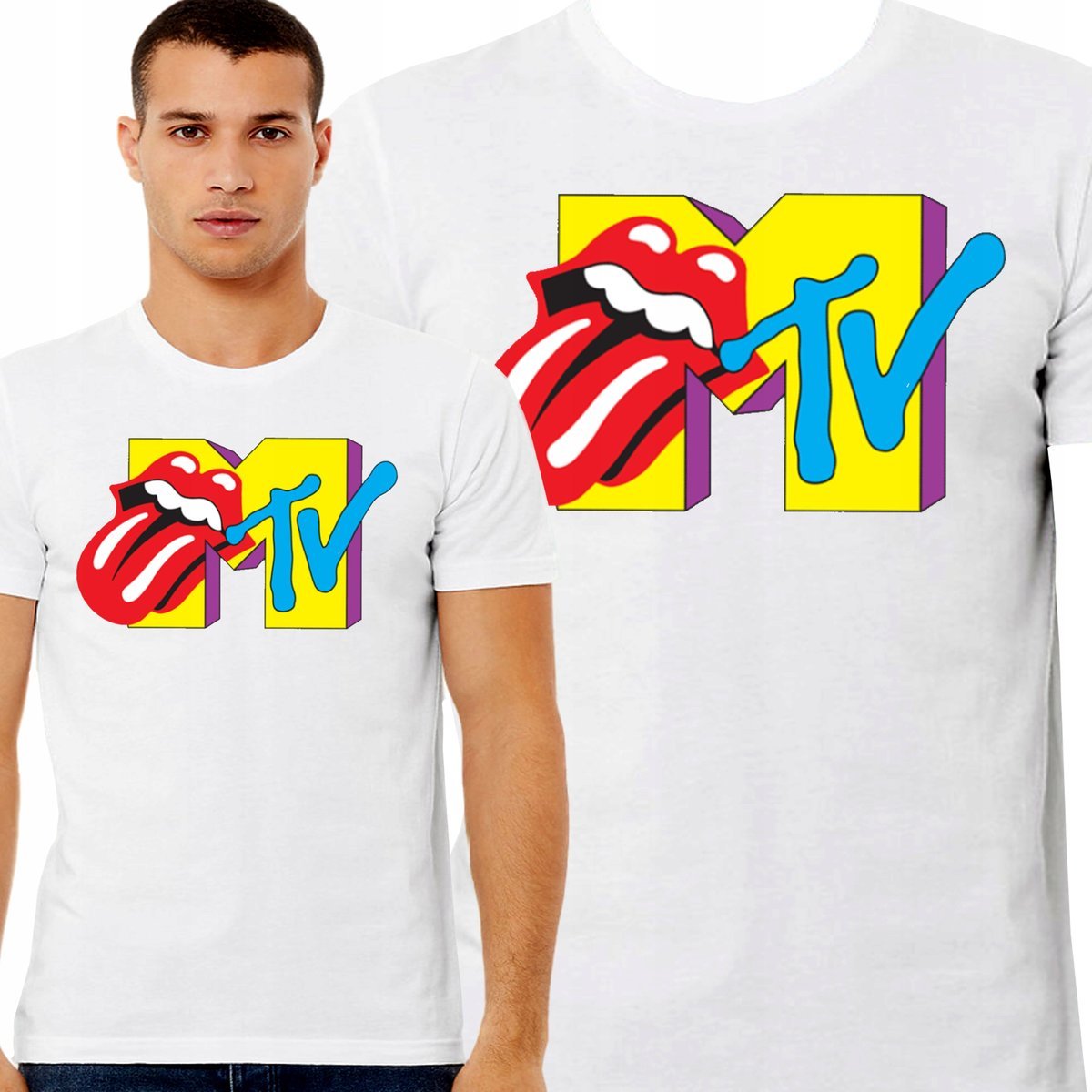 KOSZULKA MĘSKA Z NADRUKIEM MTV MUZYKA PREMIUM PREZENT JAKOŚĆ S 3403