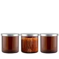 Pojemniki kuchenne - Pojemniki dekoracyjne ze srebrnymi deklami Calliope Earth Tones 3x680 ml - miniaturka - grafika 1