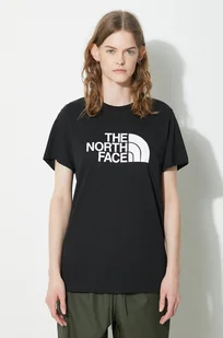 The North Face t-shirt bawełniany W S/S Relaxed Easy Tee damski kolor czarny NF0A87N9JK31 - Koszulki sportowe damskie - miniaturka - grafika 1