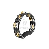 Instrumenty perkusyjne - TMT1M-BK Tamburyno / podwójne dzwonki stal i mosiądz - miniaturka - grafika 1