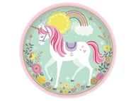 Dekoracje i nakrycia stołu na imprezę - Talerzyki urodzinowe Magiczny Jednorożec - 23 cm - 8 szt. - miniaturka - grafika 1