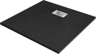 Brodziki prysznicowe - Mexen Hugo brodzik kwadratowy SMC 90 x 90 cm, czarny, maskownica inox - 42709090-X - miniaturka - grafika 1