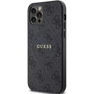 Etui Guess GUHMP12MG4GFRK Apple iPhone 12 / 12 Pro hardcase 4G Collection Leather Metal Logo MagSafe czarny/black - Etui i futerały do telefonów Etui Guess GUHMP12MG4GFRK Apple iPhone 12 / 12 Pro hardcase 4G Collection Leather Metal Logo MagSafe czarny/black - Etui i futerały do telefonów - miniaturka - grafika 3