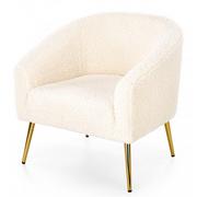 Fotele - Fotel wypoczynkowy boucle kremowy + złoty - Todis 3X - miniaturka - grafika 1