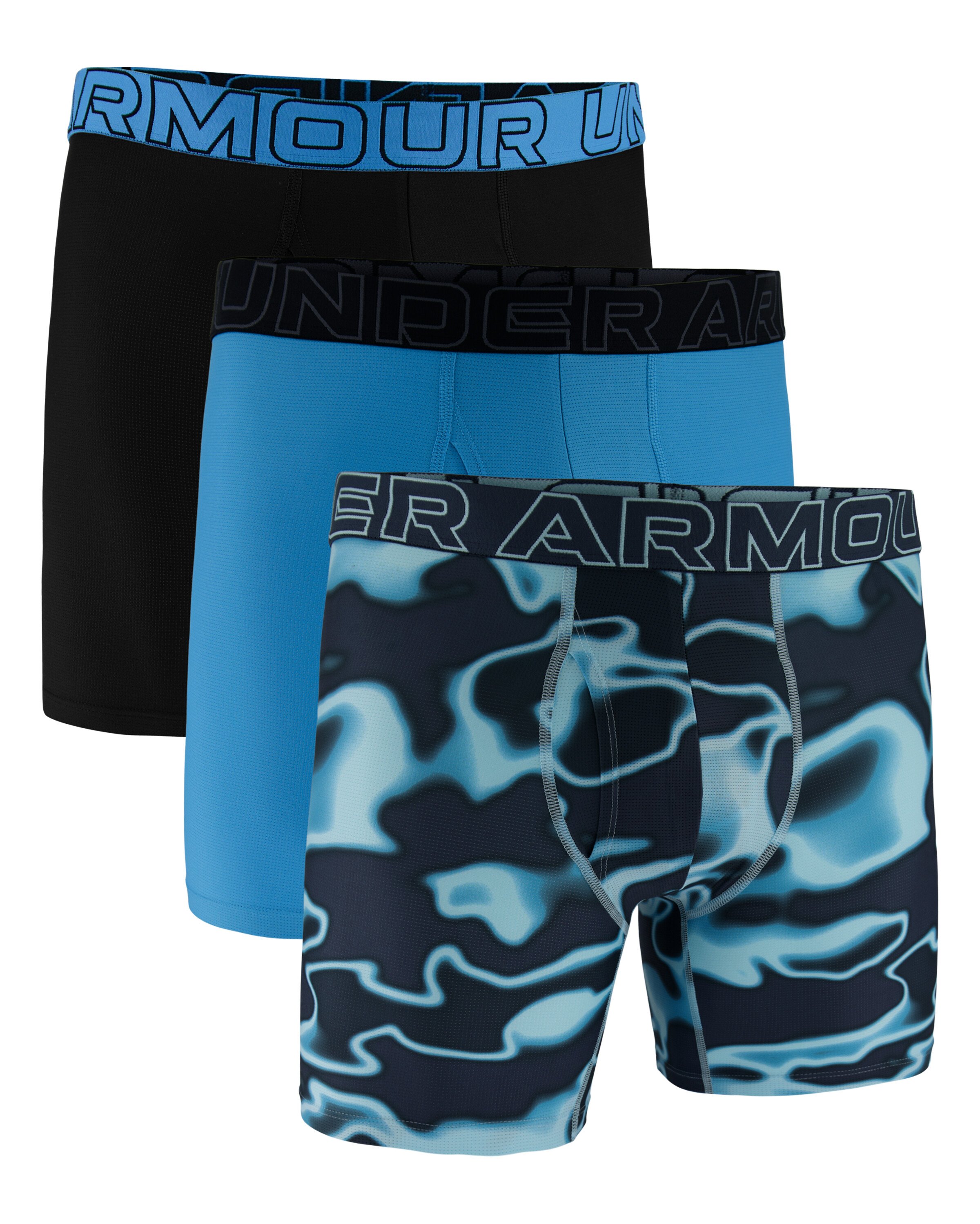 Bokserki męskie Under Armour Perf Tech Mesh Nov 6in 3Pack Blue M