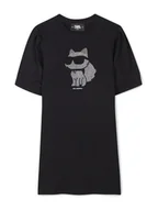 Sukienki i spódniczki dla dziewczynek - Karl Lagerfeld Kids Sukienka codzienna Z30458 D Czarny Regular Fit - miniaturka - grafika 1