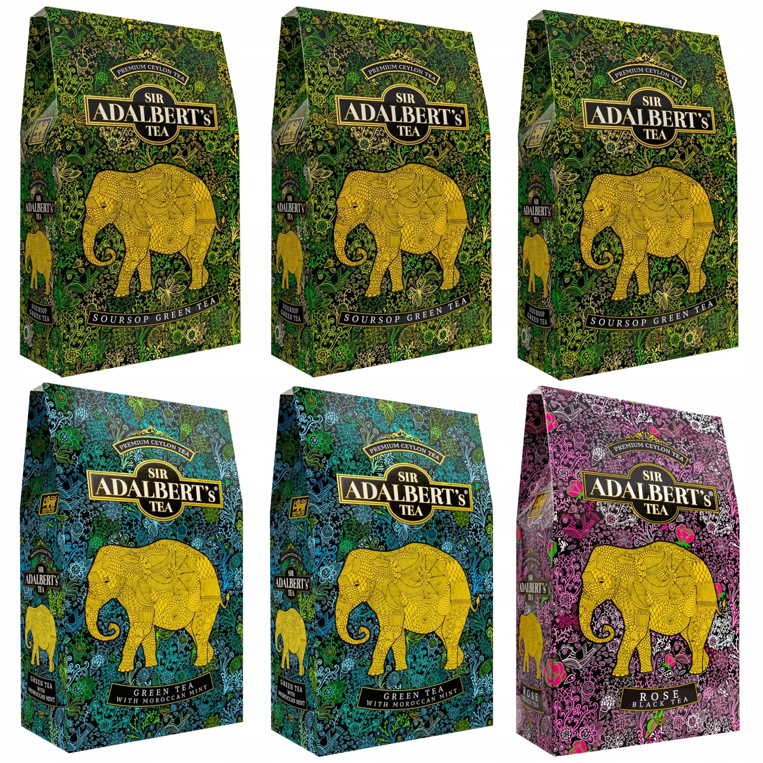 Adalbert's Zestaw prezentowy 6 herbat liściastych herbata zielona i czarna