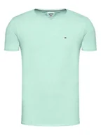 Koszulki męskie - Tommy Jeans T-shirt męski błękitny 100% bawełna, Rozmiar M - miniaturka - grafika 1