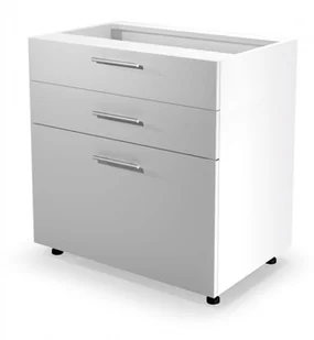 Szafka dolna z szufladami VENTO D3S-80/82 mechanizm Hettich front: biały wysoki połysk - Szafki kuchenne - miniaturka - grafika 1