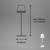 Lampy stojące - Briloner Lampa stołowa LED Kiki z akumulatorem 3000K, biała - miniaturka - grafika 1