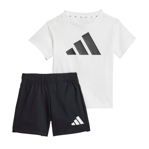 adidas uniseks-baby ESSENTIALS BIG LOGO T-SHIRT SET, white/black, 18-24 Months
