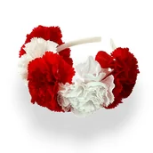 Ozdoby do włosów - Opaska do włosów Biało Czerwona Barwy polskie Kwiaty - miniaturka - grafika 1