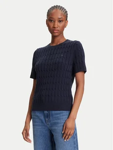 Tommy Hilfiger Sweter WW0WW45656 Granatowy Regular Fit - Swetry damskie - miniaturka - grafika 1