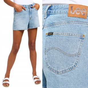 Lee CAROL SHORT REGULAR Light Dew DżINS wysokie szorty krótkie spodenki W31 - Spodenki damskie - miniaturka - grafika 1