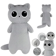 Maskotki i pluszaki - XL MASKOTKA PRZYTULANKA KOT KOTEK PODUSZKA SZARA 60CM - miniaturka - grafika 1