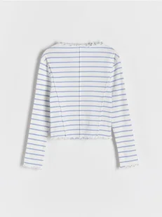 Reserved - Prążkowana koszulka - jasnoniebieski - Bluzki dla dziewczynek - miniaturka - grafika 1