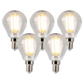 Żarówki LED - LUEDD Zestaw 5 x żarówka LED E14 filament kulka 5W 470lm 2700K ściemnialna - miniaturka - grafika 1