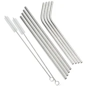 Słomki do napojów - Kinghoff Słomki metalowe do napojów kinghoff 8szt. + etui kh-1357 KH-1357 Kinghoff - miniaturka - grafika 1