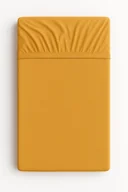Prześcieradła dla dzieci - Prześcieradło bawełniane z gumką do łóżeczka 120x60 cm - musztardowe - miniaturka - grafika 1