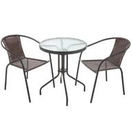 Meble ogrodowe - Zestaw mebli ogrodowych Bistro brązowy PATIO - miniaturka - grafika 1