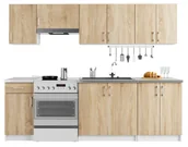 Meble kuchenne - Komplet mebli kuchennych 240 cm dąb sonoma N9-H08 - miniaturka - grafika 1
