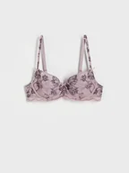 Biustonosze - Reserved - Miękki biustonosz z koronki - jasnofioletowy - miniaturka - grafika 1