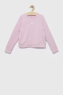 Bluzy dla dziewczynek - Under Armour bluza dziecięca kolor różowy z nadrukiem - grafika 1
