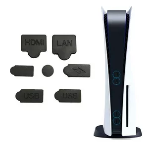 ZAŚLEPKI CHRONIĄCE PORTY USB LAN do Konsol PS5 Zatyczki 7szt. czarne PSP30 - Akcesoria do Nintendo - miniaturka - grafika 1