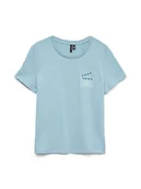 Koszulki i topy damskie - Vero Moda Koszulka w kolorze błękitnym - miniaturka - grafika 1