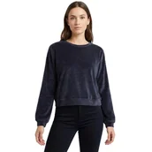 Bluzy damskie - Bluza damska Desigual Morrison welurowa granatowa-L - miniaturka - grafika 1