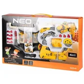 Samochody i pojazdy dla dzieci - Koparka 4w1 spycharka spychacz młot pojazd budowlany zabawka dla dzieci NEO Tools GD041 - miniaturka - grafika 1