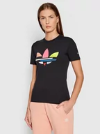 Koszulki i topy damskie - Adidas T-Shirt adicolor Shattered Trefoil Tee H22859 Czarny Regular Fit - miniaturka - grafika 1