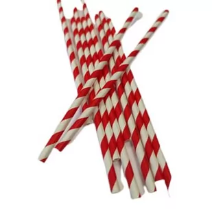 Słomki papierowe w kolorowe paski -opakowanie 250szt. HORECA POLSKA - Słomki do napojów - miniaturka - grafika 1