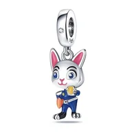 Wisiorki - Zawieszka SREBRO 925 Charms koralik do PANDORA Zając w marynarce - miniaturka - grafika 1