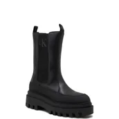 Sztyblety damskie - Calvin Klein Jeans Skórzane sztyblety FLATFORM CHELSEA - miniaturka - grafika 1