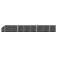 Ogrodzenia - vidaxl Zestaw ogrodzeniowy z WPC, 1484 x (105-186) cm, czarny! 3070444 - miniaturka - grafika 1
