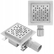 Odwodnienia, kanały i akcesoria - Odpływ punktowy Rea Dots nikiel szczotkowany 12x12cm- Dodatkowo 5% rabatu na kod REA5 - miniaturka - grafika 1