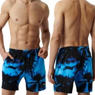 Kąpielówki męskie - Szorty Kąpielowe Męskie ATLANTIC Hawajskie Kąpielówki z Kieszeniami - XL - miniaturka - grafika 1