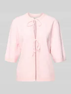 Swetry damskie - Kardigan o kroju regular fit z wiązaniem model ‘SIMONI’ - miniaturka - grafika 1