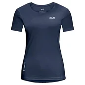 Koszulki i topy damskie - Jack Wolfskin Damski T-shirt Narrows T-shirt damski niebieski Dark Indigo XL - miniaturka - grafika 1