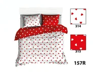 Pościel - Pościel 200X220 R157 Biała Czerwona Serduszka - miniaturka - grafika 1